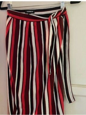 Express Striped Midi Pencil Skirt